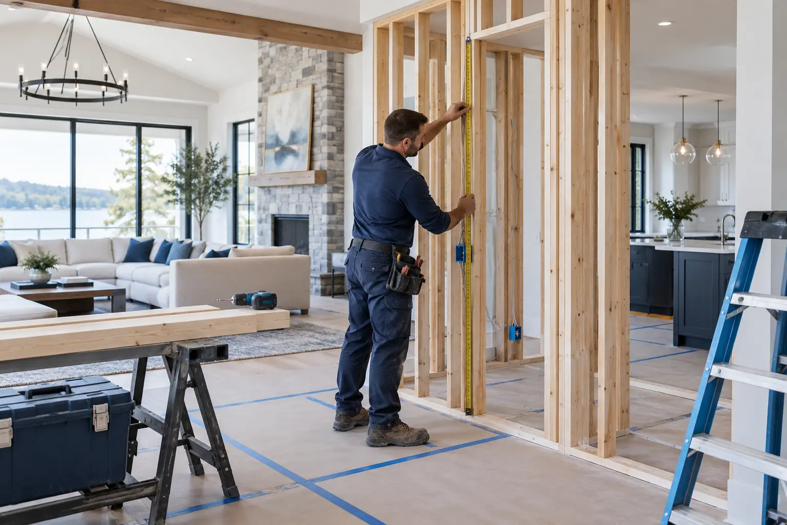 Residential remodeling work in progress